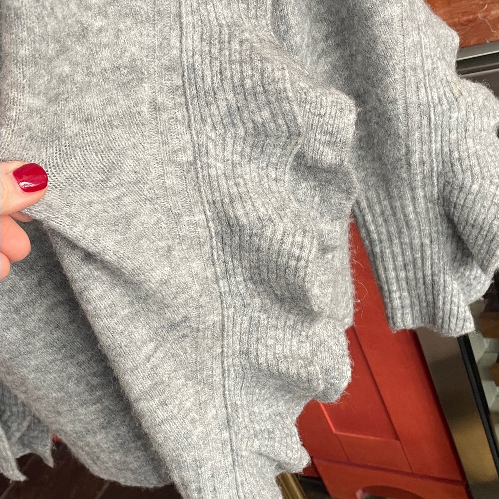 Phillip Lim 3.1 Cozy Light Gray Turtleneck Ruffle Sweater Large - Picture 8 of 13